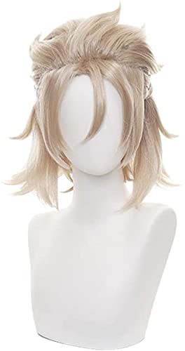 ydound Anime Coser Genshin Impact Perücke, Anime Cosplay Abedo Perücke, mit gratis Perückenkappe, for Halloween, Party, Karneval, Nachtleben, Konzerte, Hochzeiten von ydound