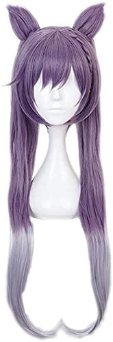 ydound Anime Coser Genshin Impact Perücke, Anime Cosplay Keqing Perücke, mit gratis Perückenkappe, for Halloween, Party, Karneval, Nachtleben, Konzerte, Hochzeiten von ydound