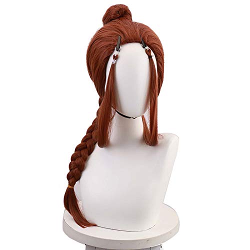 ydound Anime Coser Perücke Anime Cosplay Perücken, Avatar Katara Cosplay Perücken mit kostenloser Perückenkappe (Farbe: Braun) (Farbe: Braun) von ydound