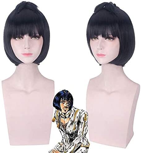 ydound Anime Coser Perücke Anime JoJo' s bizarre Adventure Cosplay Perücke Bruno Bucciarati Sticky Finger Rolle Cos Head Geschenk Perücken Kostüm Halloween Party von ydound