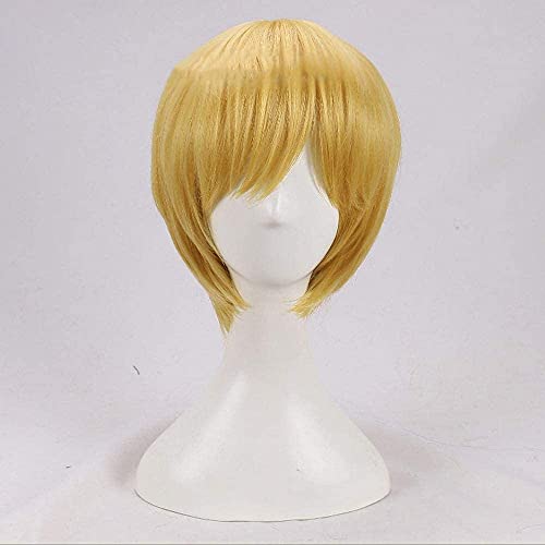 ydound Anime Coser Perücke Anime One Piece Cosplay Perücke Sanji Blond Kurz Hold Männer Gelb Synthetisches Haar + Perücke von ydound