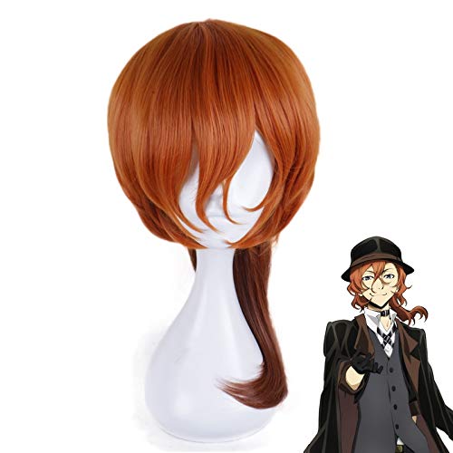 ydound Anime Coser Wig Anime Bungo Hunde Stray Chuya Nakahara Chuuya Orange Cosplay Kostüm Hitzebeständiges Synthetikhaar Männer Frauen Party Perücken von ydound