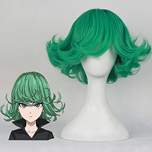 ydound Anime Coser Wig Anime One Punch Herren Tatsumaki Cosplay Perücke 30 cm Short Curby Wavy Heating Kunsthaar + Perücke Gratis Tatsumaki (Farbe: Tatsumaki) von ydound