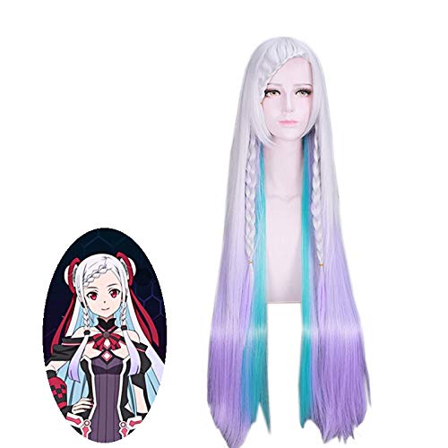 ydound Anime Coser Wig Anime Sword Art Ordinal Scale Yuna Long Briding Braiding Perücke Cosplay Kostüm 100cm Kunsthaar für Frauen von ydound