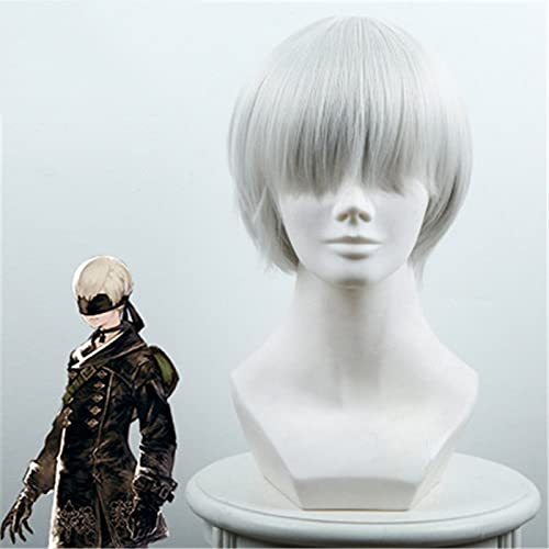 ydound Anime Coser Wig Game Ainiel Nier: Automate 9s Yorha No. 9 Type S Cosplay Wig Silver Grey Synthetic Hair Anime Costume Wigs von ydound