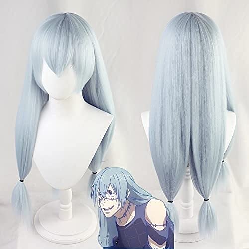 ydound Anime Coser Wig Jujutsu Kaisen Mahito Cosplay Perücke Blau Hitzebeständig Leinwand Synthetik Lang Fluffy Play Rolle + Perücke Cap Halloween Party von ydound