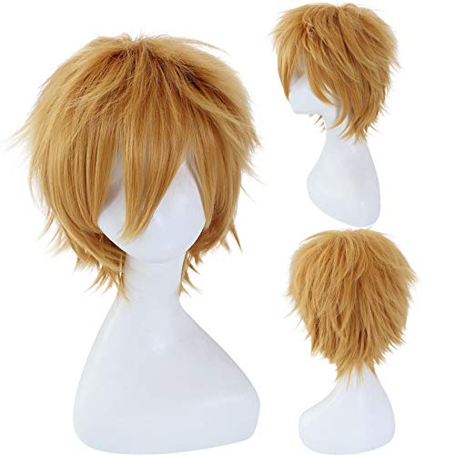 ydound Anime Coser Wig LOL Cosplay Perücken Ezreal straight gerade, hitzebeständig, synthetische Haarperücke für Herren Boys Anime Spiele Universal Kostüm Party von ydound