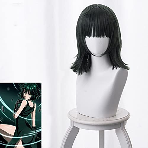 ydound Anime Coser Wig One Perücke Herren Perücke FUBUKI Cosplay Perücke Frauen Mädchen Mädchen Hitzebeständig Kunsthaar Anime Cos Perücke 40 cm Kurz Marineblau Party Fubuki von ydound