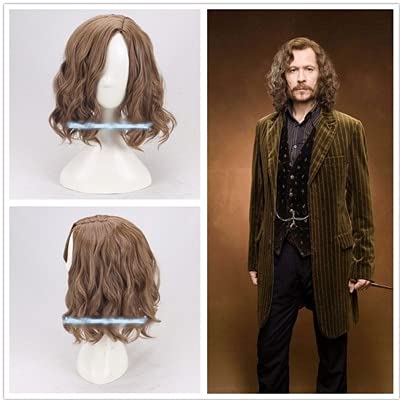 ydound Anime Coser Wig Sirius Brown Curly Perücke Cosplay Wig Halloween Rolle Play Sirius Schwarz Haarkostüme + Perücke Kappe wie abgebildet (Farbe: wie abgebildet) von ydound