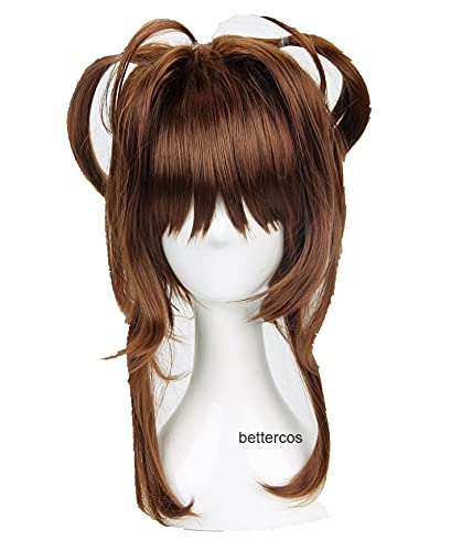 ydound Anime Coser pruik Cardcaptor Sakura Kinomoto Sakura Cosplay Perücke Hitzebeständige synthetische Haarperücke+Perücke-Kappe von ydound