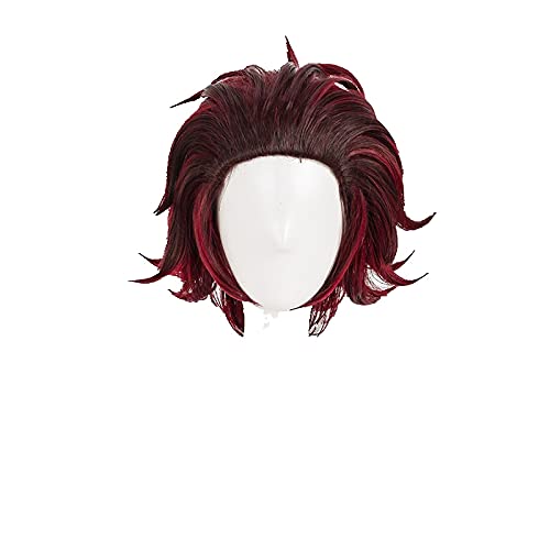 ydound Anime Coser pruik Dämon Slayer: Kimetsu Nein Yaiba Kamado Tanjirou Cosplay Perücken Kurz Kastanienbraun Hitzebeständige Synthetische Haarperücke + Perücke Kappe ydound Anime Coser pruik Dämon Slayer: Kimetsu Nein Yaiba Kamado Tanjirou Cosplay Perücken Kurz Kastanienbraun Hitzebeständige Synthetische Haarperücke + Perücke Kappe von ydound