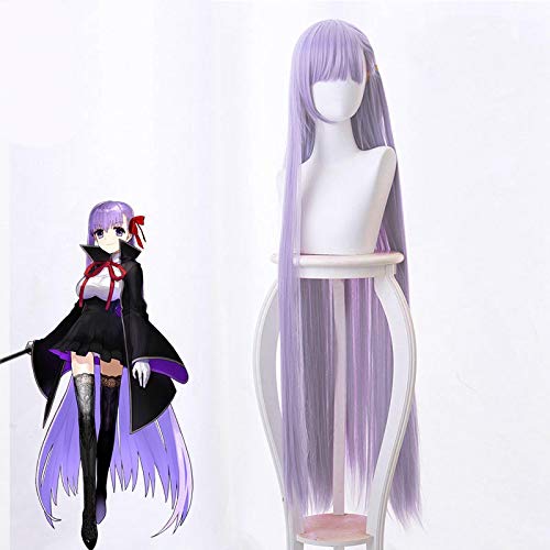 ydound Anime Coser pruik Fate FGO. Matou Sakura Lange lila Perücke mit Zwei Clip auf Pferdeschwänzen Euryale Stheno Straight Dicke Anime Cosplay Perücken Kostümparty von ydound