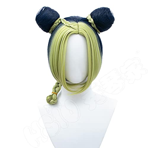 ydound Anime Coser pruik JoJo. Bizarres Abenteuer Cosplay Cujoh Jolyne Cosplay Perücke dunkelblaue Cyan Mischfarbe Geflecht Haarfaser synthetische Perücke ydound Anime Coser pruik JoJo. Bizarres Abenteuer Cosplay Cujoh Jolyne Cosplay Perücke dunkelblaue Cyan Mischfarbe Geflecht Haarfaser synthetische Perücke von ydound
