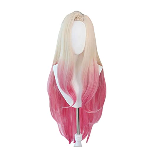 ydound Anime Coser pruik KDA. Baddest Ahri Cosplay Perücken LOL KDA. Cosplay Blonde gemischte rosa Perücken wärmebeständige synthetische Haar-Spielperücke von ydound
