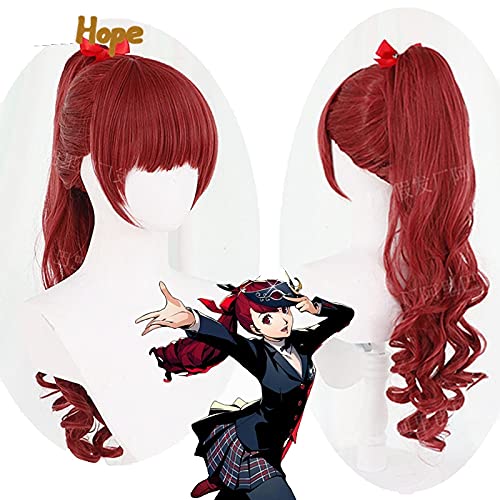 ydound Anime Coser pruik Kasumi yoshizawa Cosplay Persona 5 Cosplay Frauen Lange lockige rote perücke Cosplay Anime Cosplay perücke hitzebeständige synthetische Perücken von ydound