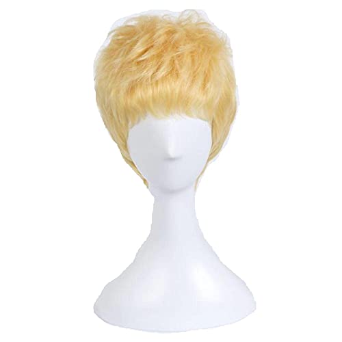 ydound Anime Coser pruik Persona 5 Ryuji Sakamoto Cosplay Perücke Männer Kurze gelbe Perücke Cosplay Anime Cosplay Perücke Hitzebeständige synthetische Perücken Halloween von ydound