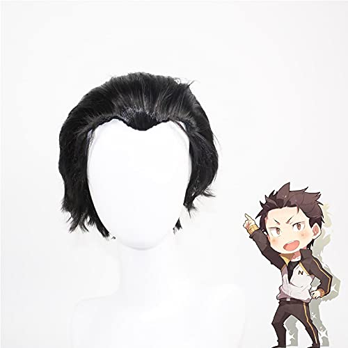 ydound Anime Coser pruik Re: Hidup Dalam Dunia Yang Berbeda Dari NOL Subaru Natsuki Perücke Bergaya Hitam Abu-Abu von ydound