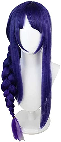 ydound Wig Anime Cosplay Anime Genshin Impact Raiden Shogun Baal Cosplay-Perücke, mit gratis Perückenkappe, for Halloween-Party, Halloween-Karneval mit Perücke von ydound