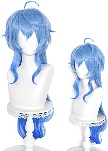 ydound Wig Anime Cosplay Blaue gewellte Cosplay-Perücke for Spiel Genshin Impact Lolita Party Harajuku-Haar (Ganyu) von ydound