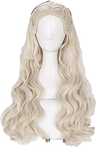 ydound Wig Anime Cosplay Cosplay Daenerys Targaryen Cosplay Lange Perücke Mutter Gewellte Hochtemperaturbeständige Synthetische Perücke + Perückenkappe for Party von ydound