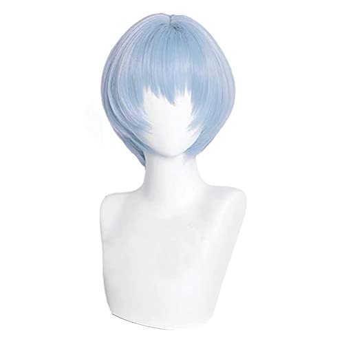 ydound Wig Anime Cosplay Damen Rei Ayanami Perücke Blau Kurzhaar Cosplay Anime mit Perückenkappe von ydound
