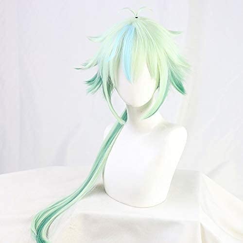 ydound Wig Anime Cosplay Genshin Paimon Sora Diluc Barbara Spielfiguren Anime Cosplay Kostüm Haar mit Zöpfen Pferdeschwanz Perücken (Saccharose) von ydound