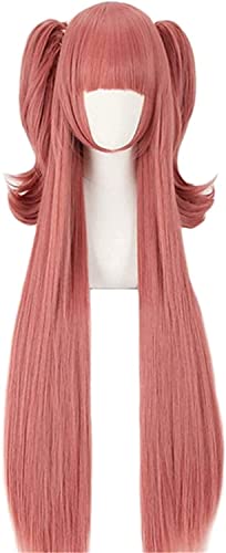 ydound Wig Anime Cosplay Yumemite Yumemi Perücke for Cosplay Kakegurui Kostümperücke Rotes langes glattes Haar mit Pferdeschwanz-Clips Perücke Halloween-Kostümperücke von ydound