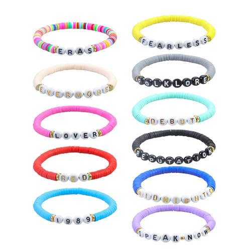 yeemeen Freundschaft Armbänder Set Böhmen Stretch Armbänder, Buntes Perlen Stretch Armband Einstellbare Stretch Perlen Armband Mit Buchstaben-Perlen, Schmuck Für Frauen Und Mädchen von yeemeen