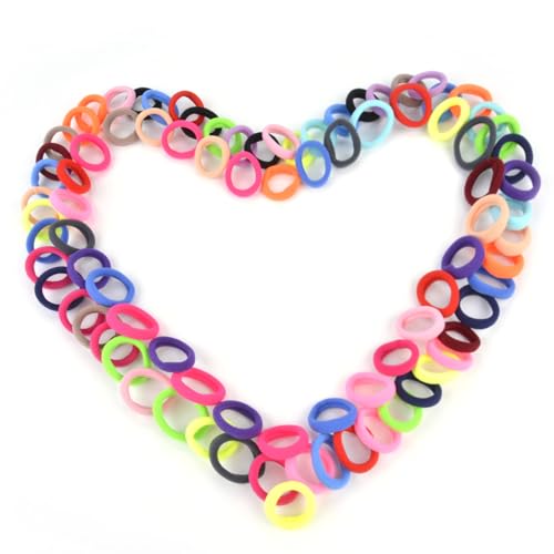 100 Stück süße elastische faltenfreie kleine Haarbänder für Mädchen, Pferdeschwanzhalter von yeeplant