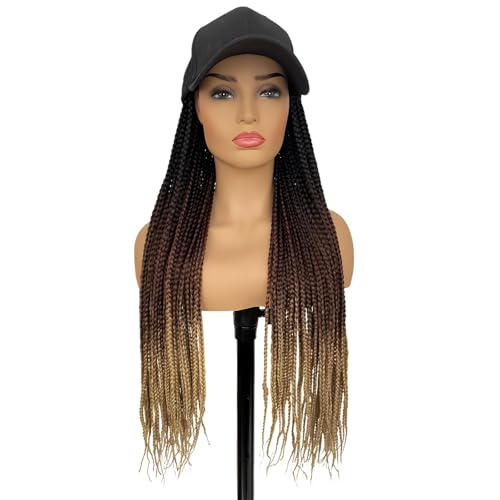 26 Box Perücke mit Baseballkappe Stirnband Dreadlocks für Frauen Ombre Design von yeeplant