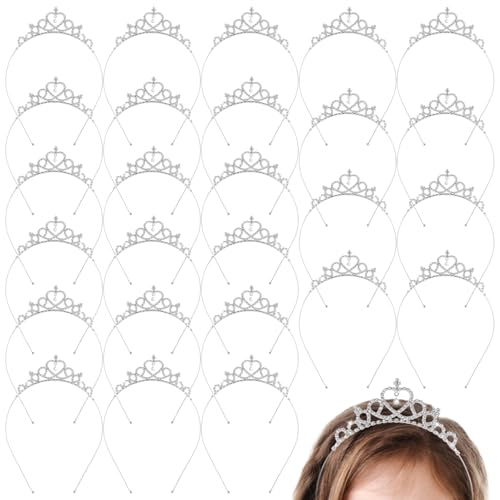 30 Herz Kristall Prinzessin Tiaras Verstellbare Silber Legierung Stirnbänder Funkelnde Strass Kronen Herzform Haarteile für Hochzeit Geburtstag Party Kostüme von yeeplant
