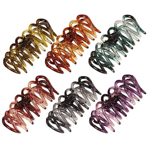 6 x Acryl-Haarklammern, starker rutschfester Halt, Vintage-dekoratives großes Accessoire von yeeplant