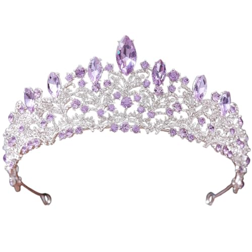 Braut-Tiara, Kunstkristall, Prinzessinnenkrone, Strass, für Damen, Hochzeit, Party, M, Metall von yeeplant