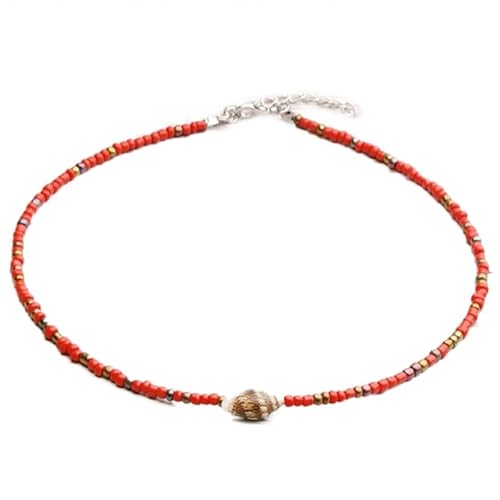 Damen Bohemian handgefertigte Muschelperlen Schlüsselbein Halskette, verstellbare dekorative Halskette für Frauen und Mädchen, Einheitsgröße, Perle und Muschel, Kein Edelstein von yeeplant