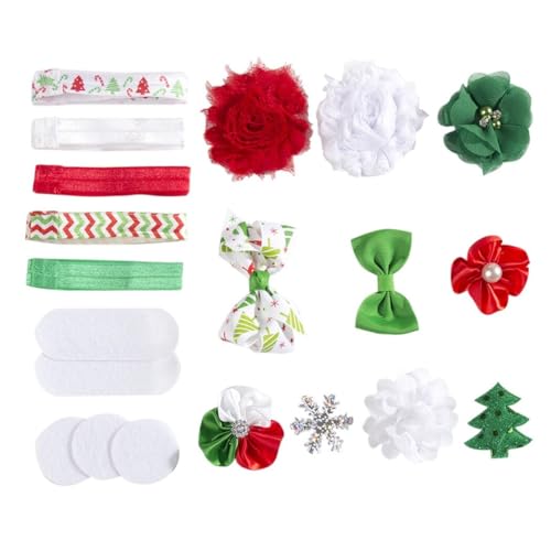 Elastisches Chiffon-Schleifenblumen-Haarband-Set für Säuglinge – Weihnachtsspezial von yeeplant