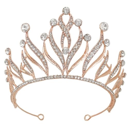 Elegante Strass Braut Tiara - Prinzessin Krone für Frauen und Mädchen Hochzeit, M, Metall von yeeplant