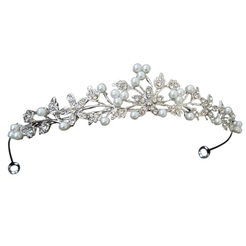 Elegantes Braut-Stirnband mit Strass: Damen Prinzessin Tiara Hochzeit Kopfschmuck, M, Metall von yeeplant