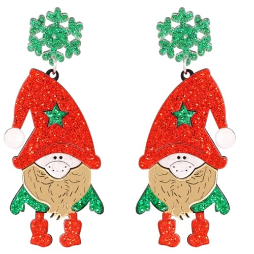 Feiertags-Ohrringe, leicht, Kunststoff, modisch, einzigartig, kreativ, Weihnachtsmann, einfache Weihnachts-Tropfen-Ohrringe, 2, Strickwolle, Kein Edelstein von yeeplant