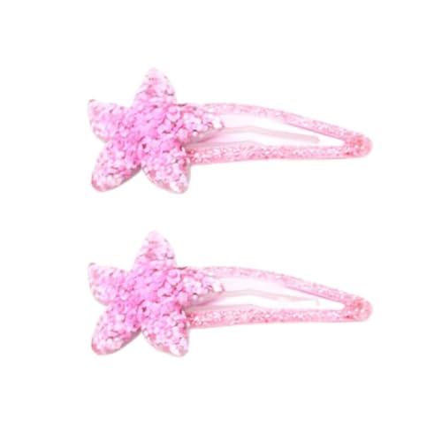 Glitzer-Haarspange: Herz, Stern und Muschel, 2 Stück, dekorativ, modisch, glänzende Kunststoff-Haarspangen von yeeplant