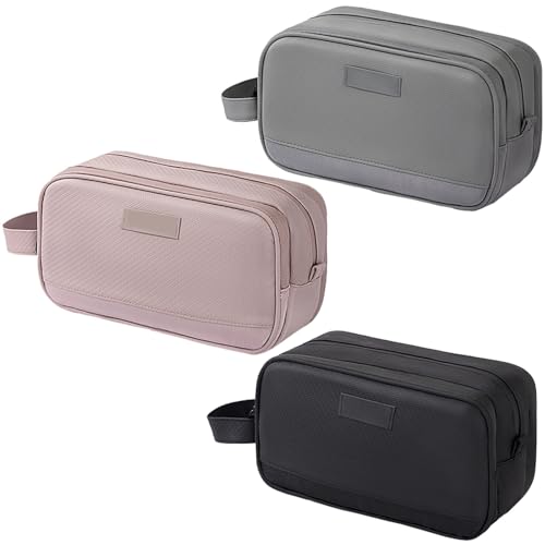 Herren Kulturtasche, wasserdichte Reisetasche mit Nass-Trocken-Trennung, Multi-Pocket-Design, 3-teilig, in Schwarz, Grau, Rosa Herren Kulturtasche, wasserdichte Reisetasche mit Nass-Trocken-Trennung, Multi-Pocket-Design, 3-teilig, in Schwarz, Grau, Rosa von yeeplant