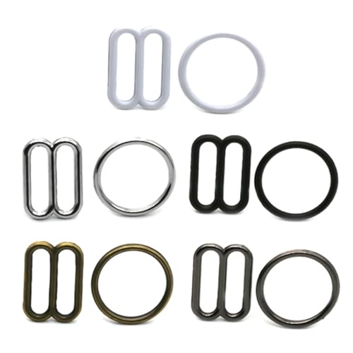 Kleine Ring- und Schieber-Sets für Damenunterwäsche, 25 dekorative BH-Haken aus Metall, Einheitsgröße, Zink, Kein Edelstein von yeeplant