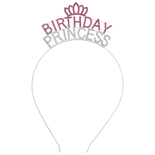 Mädchen Elegant Strass Verziert Metall Glitzer Haarreifen Geburtstag Kopfschmuck Leicht Hochzeit Tiara Zierlich Dekoratives Stirnband für, Einheitsgröße, Metall von yeeplant