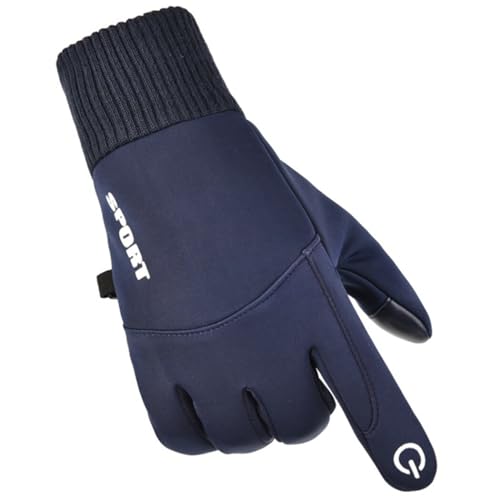 Modische elastische Herren-Winterhandschuhe, warm, Touchscreen, rutschfest, einfach, weich, Laufzubehör, xl, Polyester, Kein Edelstein von yeeplant