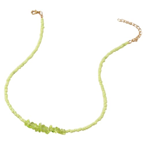 Modische ethnische Perlen-Choker-Halskette für Frauen – Vintage Boho zierliche dekorative kurze Halskette Retro, Einheitsgröße, Baumwolle, Kein Edelstein von yeeplant