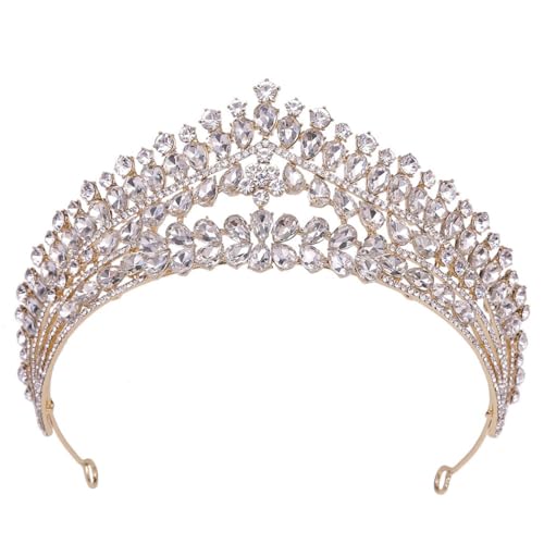 Prinzessin Tiara Krone für Mädchen Strass Braut Party Hochzeit Zubehör, M, Metall von yeeplant