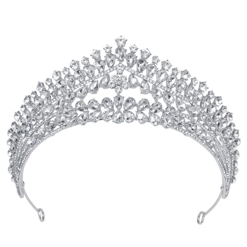 Prinzessinnen-Diadem für Mädchen, Party, Hochzeit, Strass-Krone, dekorativ, Braut, M, Metall von yeeplant