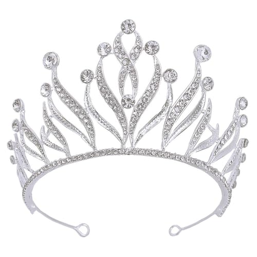 Prinzessinnenkrone, Braut-Tiara, Damen, Mädchen, Strass, elegant für Hochzeit, M, Metall von yeeplant