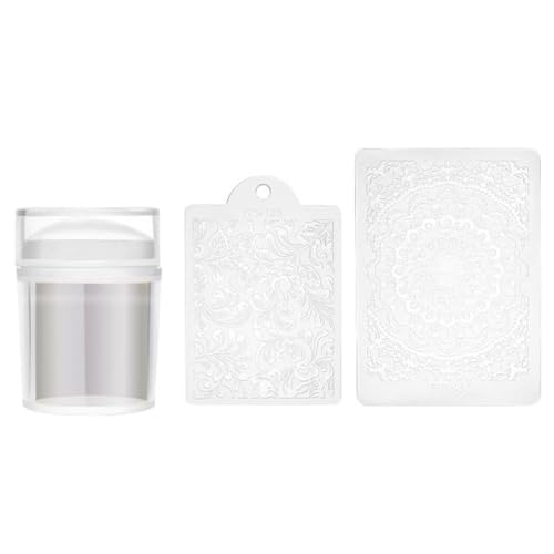 Professioneller Nagellack-Transfer-Stempel – transparenter Silikon-tragbarer Stempel mit 2 kleinen Mini-Profi-Kunststoffschabern von yeeplant