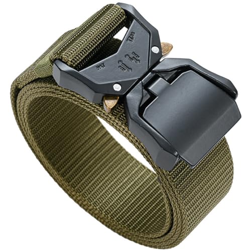 Schnellverschluss Herren Nylon Gürtel - Verstellbares breites Gurtband Arbeitsgürtel für Outdoor-Aktivitäten, Einheitsgröße, Nylon, Kein Edelstein von yeeplant