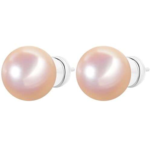 Silberne Nadelperle Knopfohrringe mit österreichischen Perlen, elegantes und zeitloses Design für Damen, in mehreren Größen erhältlich von yeeplant